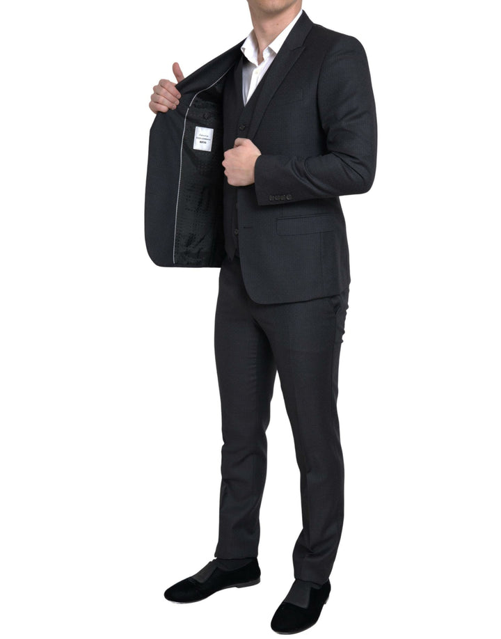 Elegant black Martini slim fit suit 3-piece
