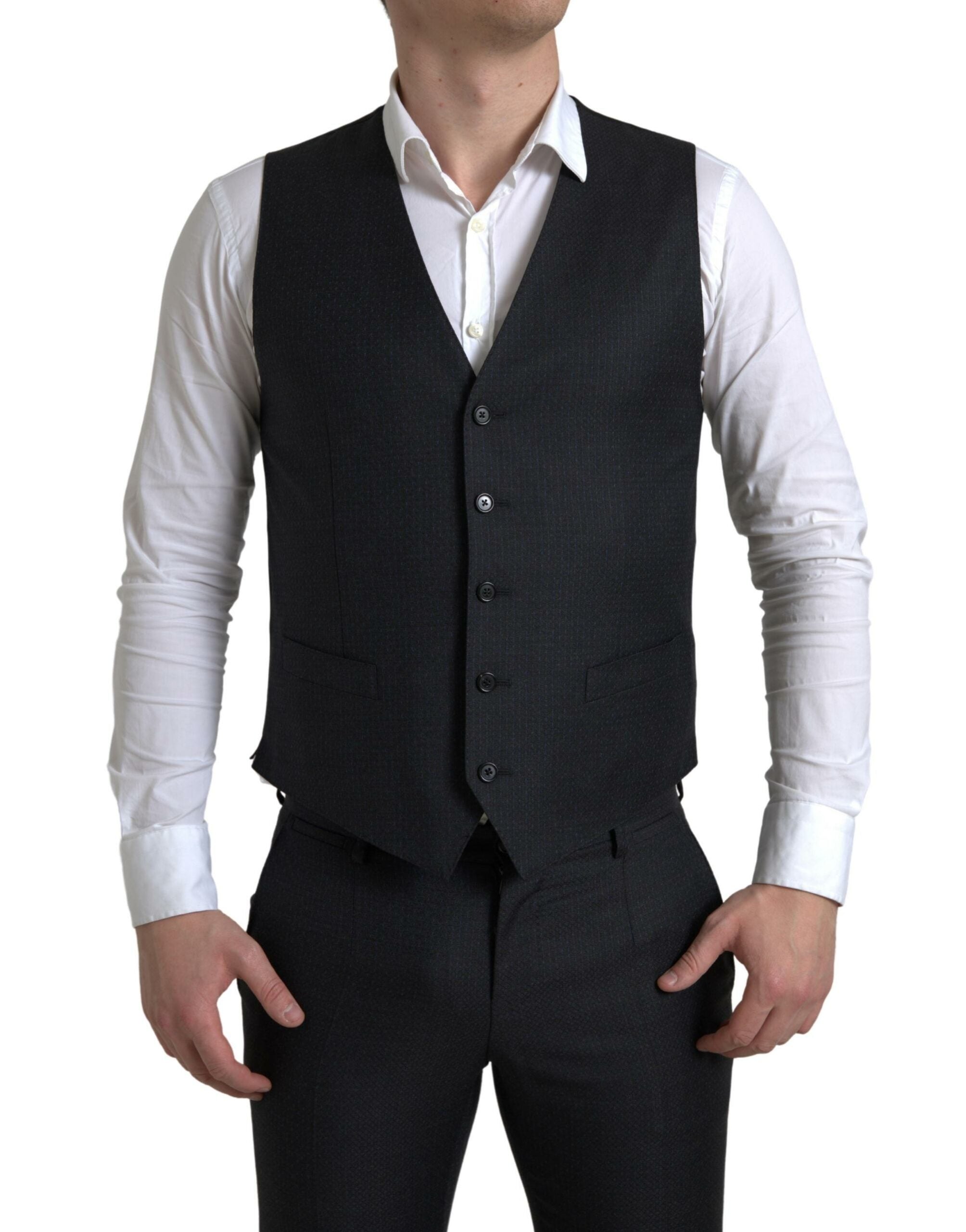 Elegant black Martini slim fit suit 3-piece