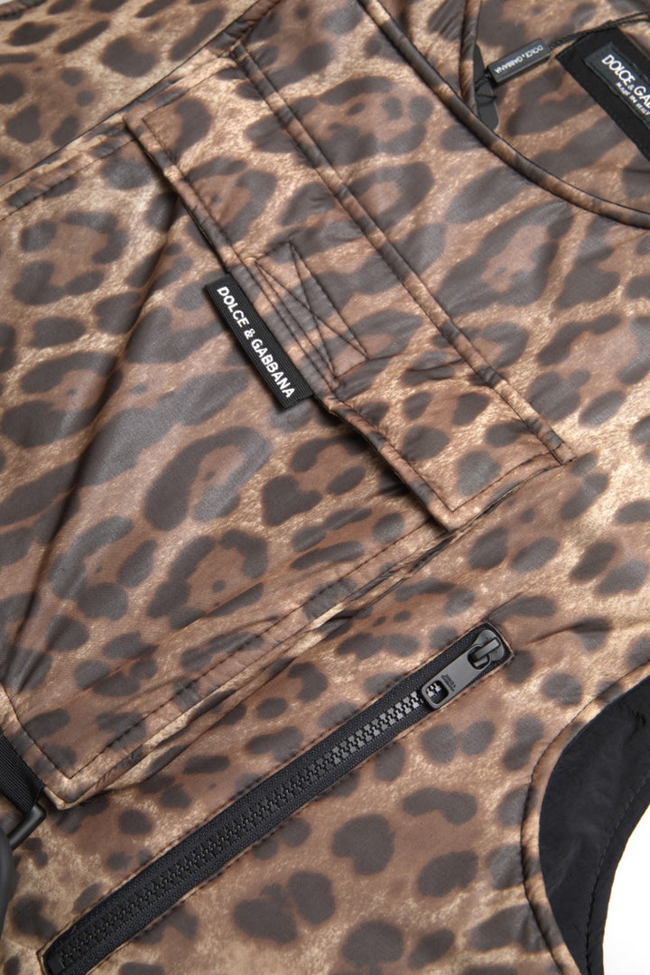 Brauner Leopard Seide ärmellose Sportbekleidung