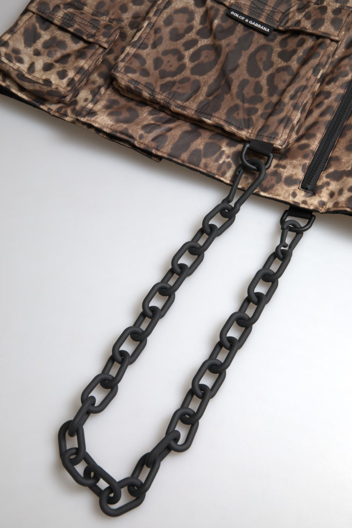 Brauner Leopard Seide ärmellose Sportbekleidung