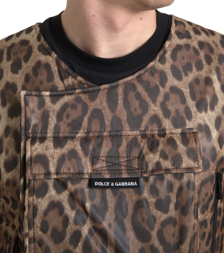 Brauner Leopard Seide ärmellose Sportbekleidung