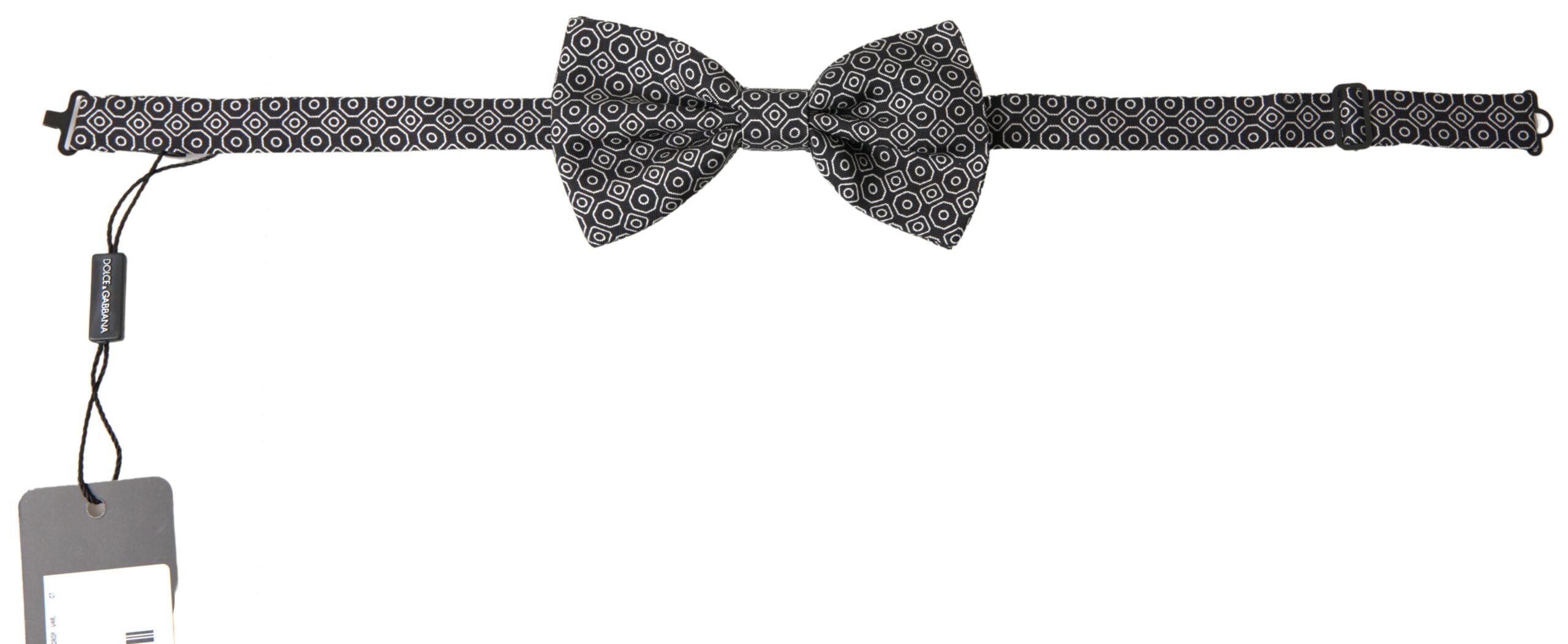 Elegant silk bow tie in black and white