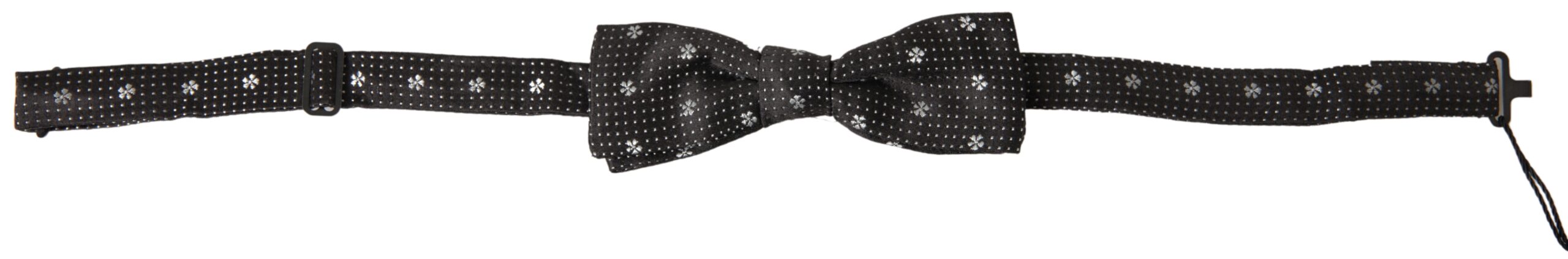 Elegant black silk bow tie