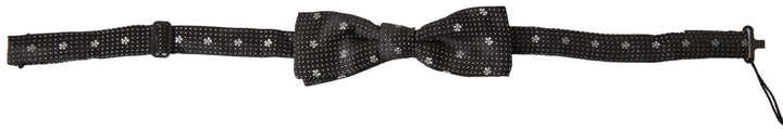 Elegant black silk bow tie