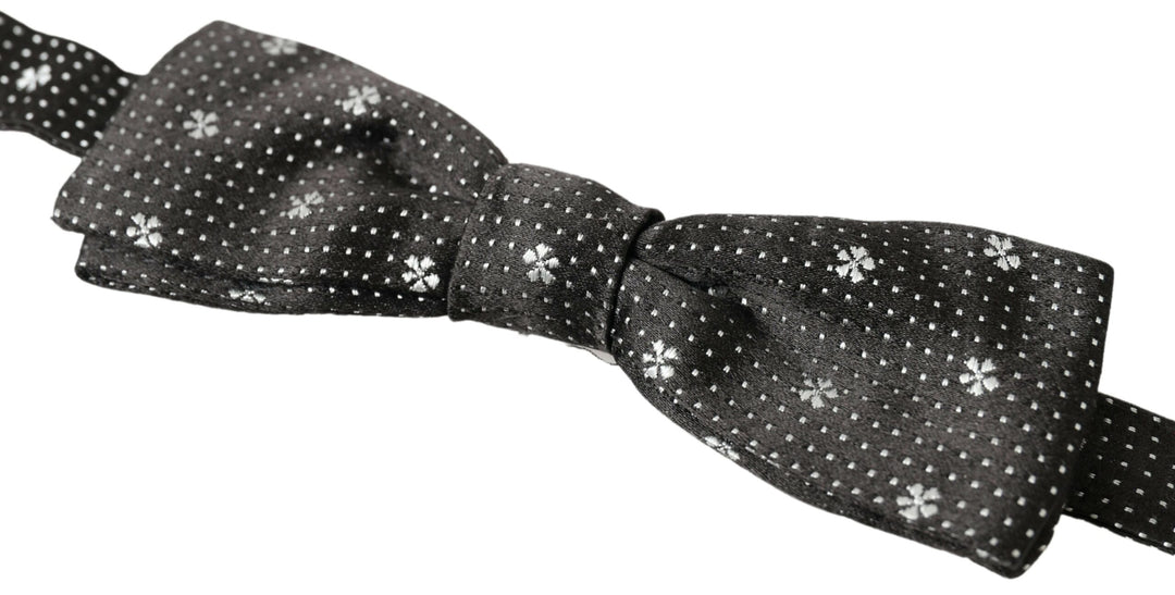 Elegant black silk bow tie