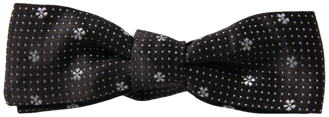 Elegant black silk bow tie