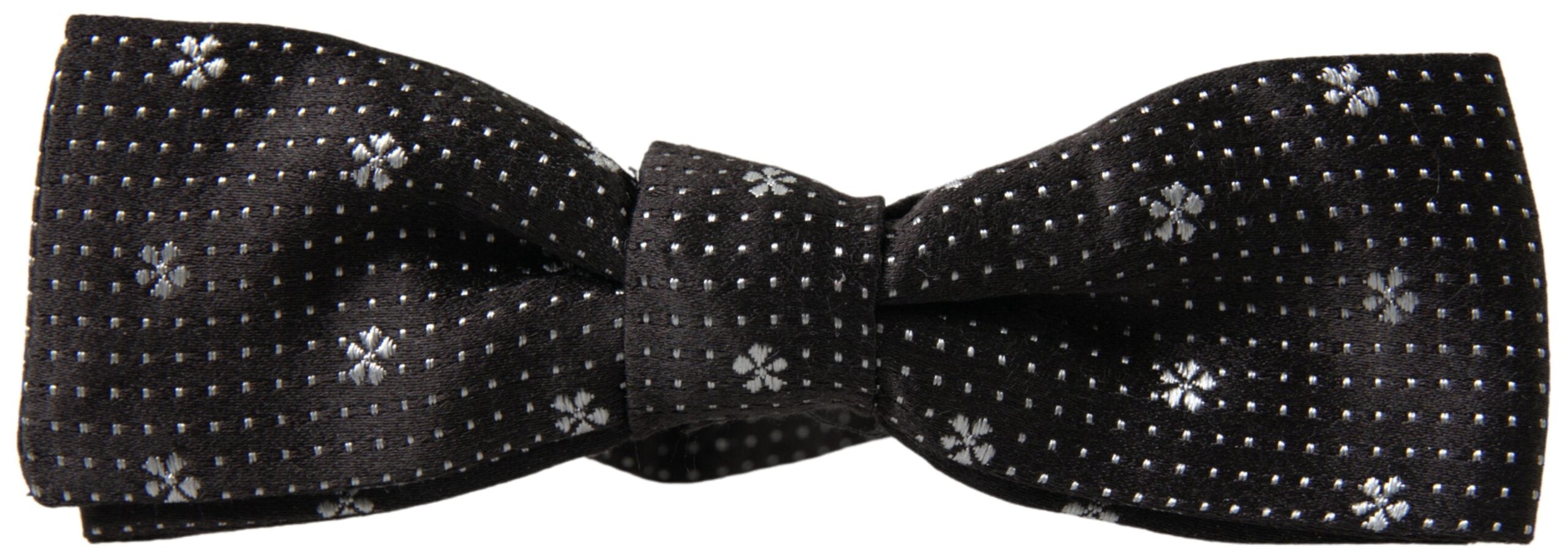 Elegant black silk bow tie
