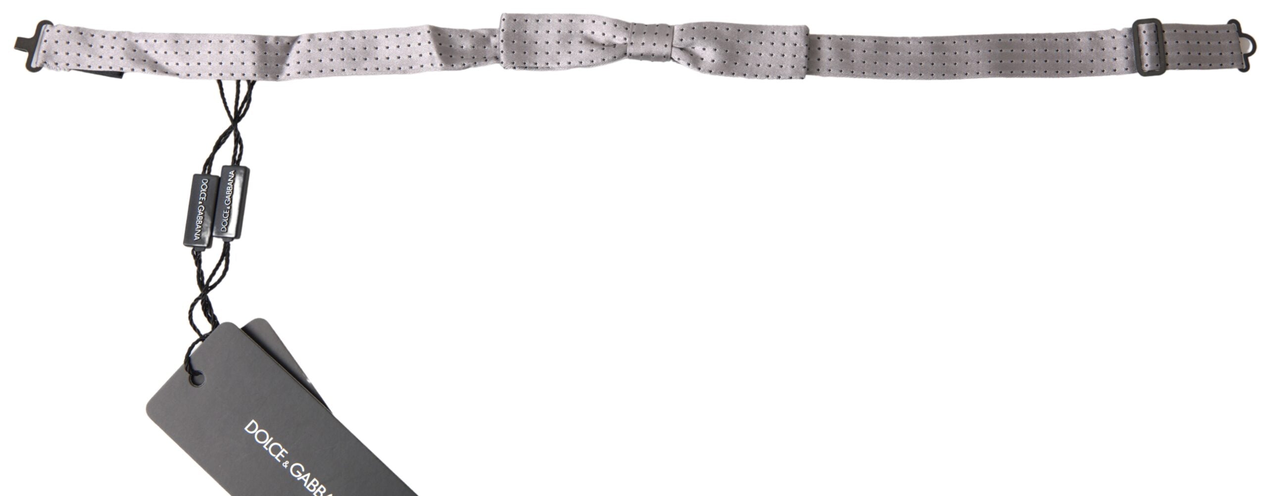 Elegant grey silk bow tie