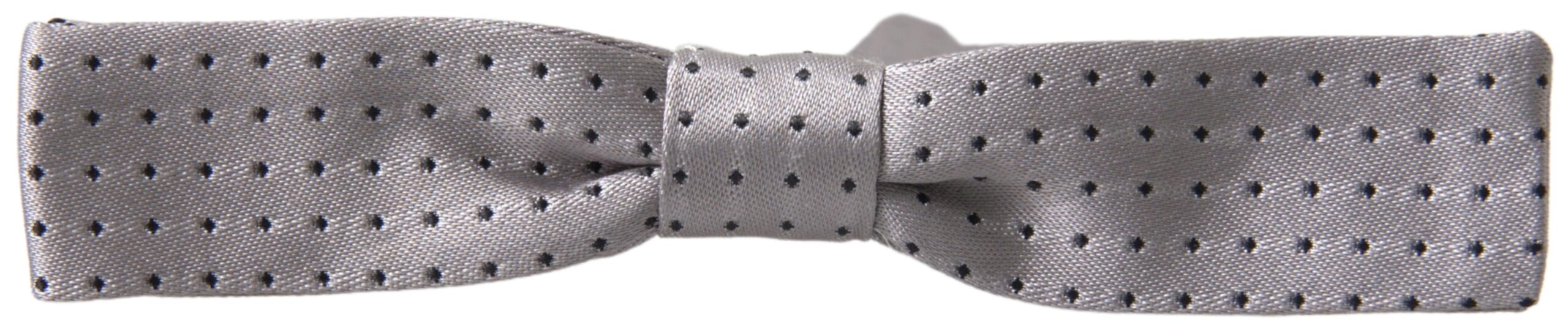 Elegant grey silk bow tie