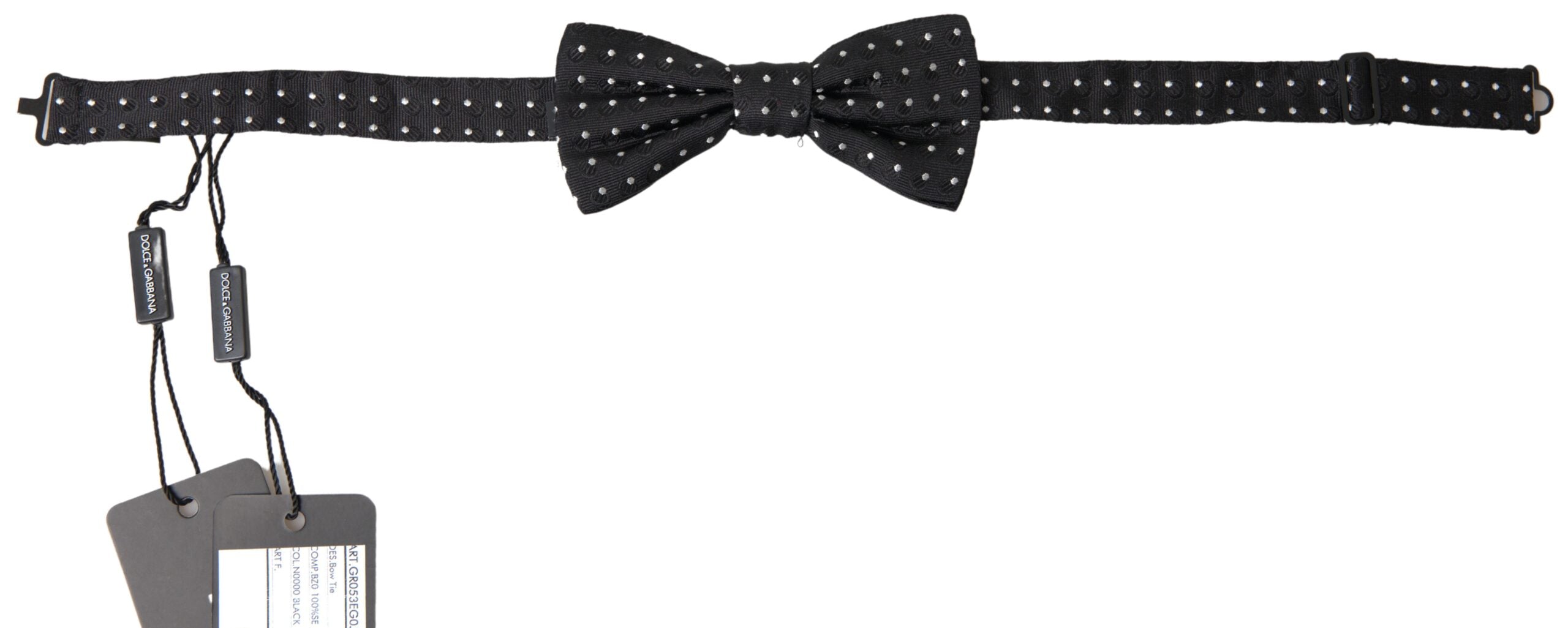 Elegant black silk bow tie