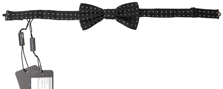 Elegant black silk bow tie