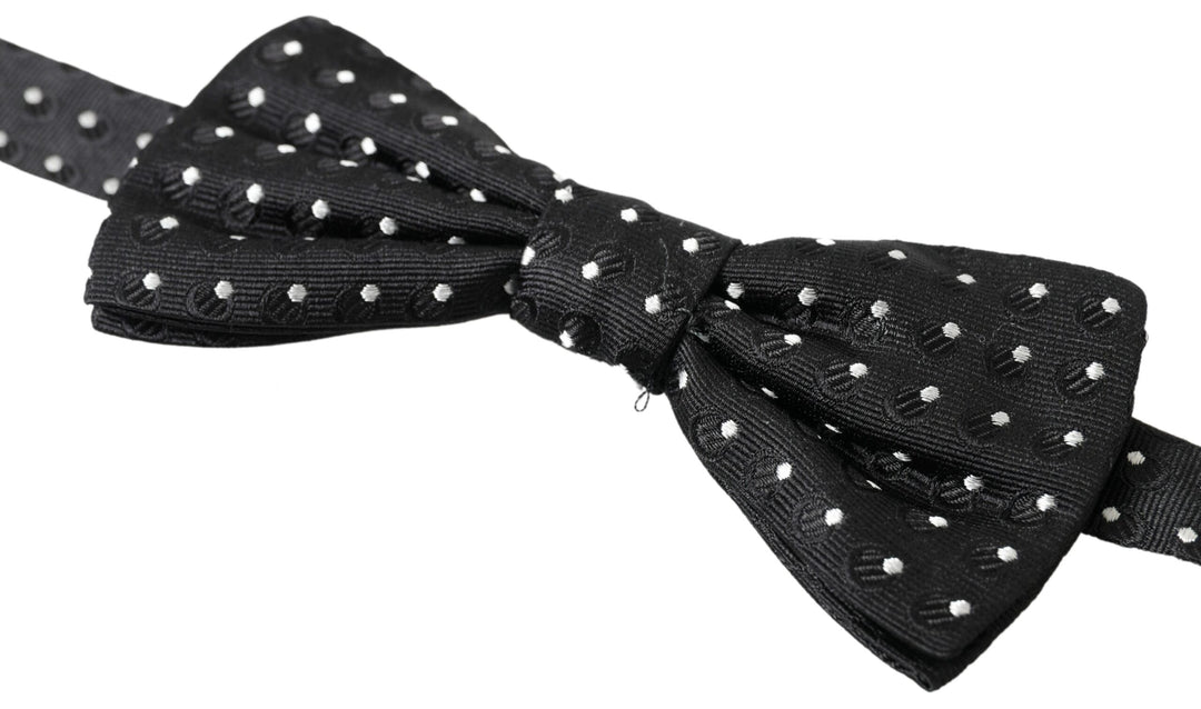 Elegant black silk bow tie