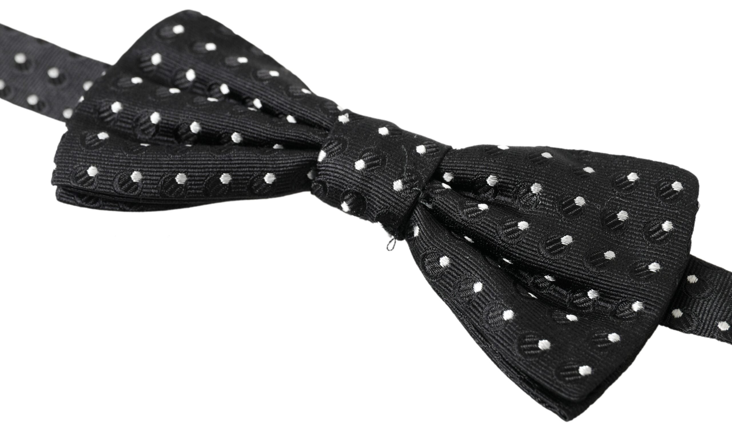 Elegant black silk bow tie