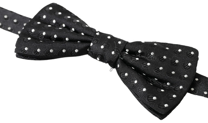 Elegant black silk bow tie