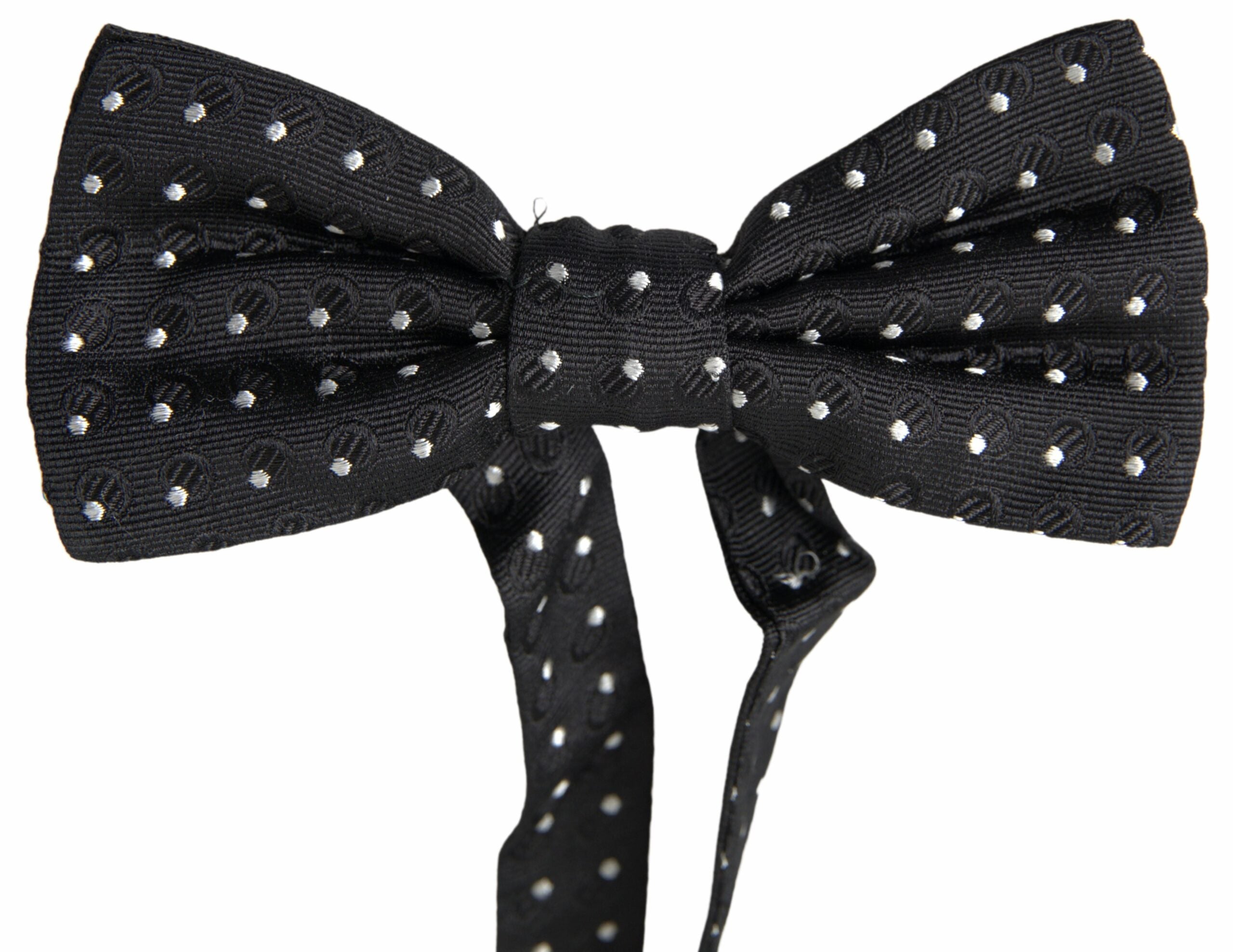 Elegant black silk bow tie