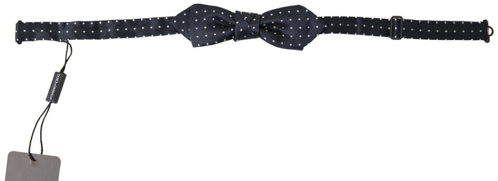 Elegant blue silk bow tie