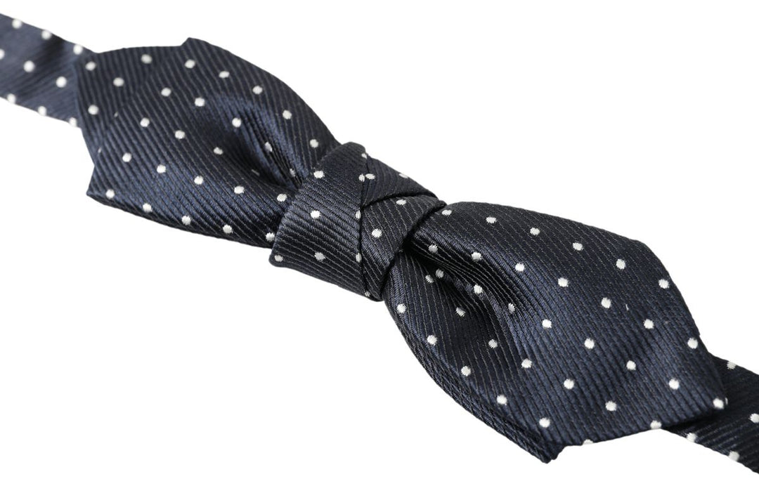 Elegant blue silk bow tie