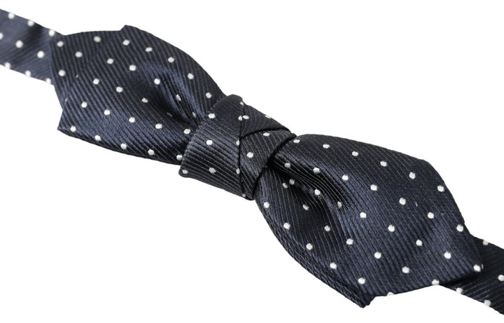 Elegant blue silk bow tie