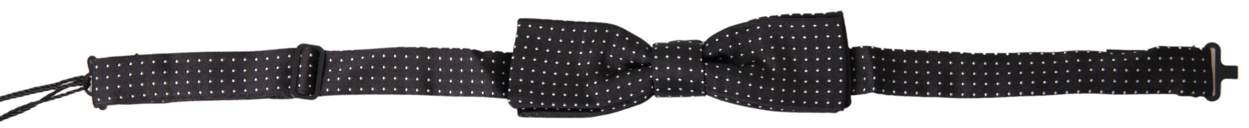 Elegant black silk bow tie