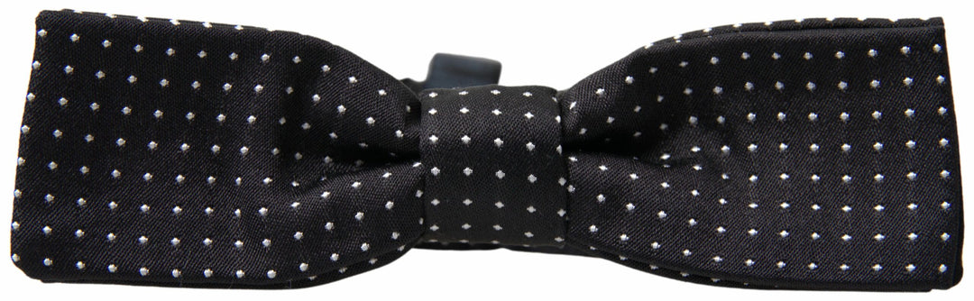 Elegant black silk bow tie
