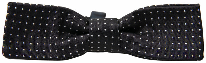 Elegant black silk bow tie