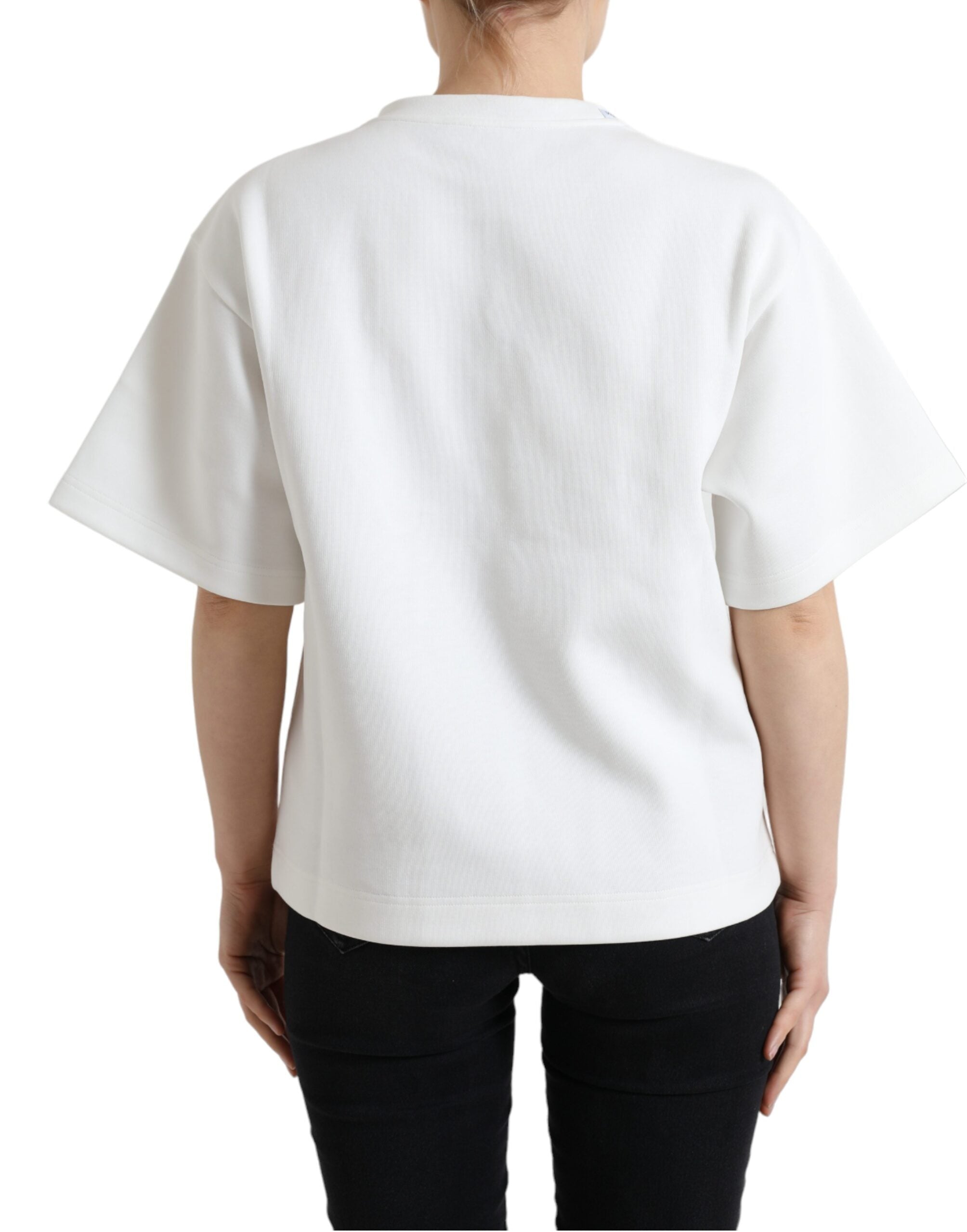 Embellished fashionable round neck T-shirt