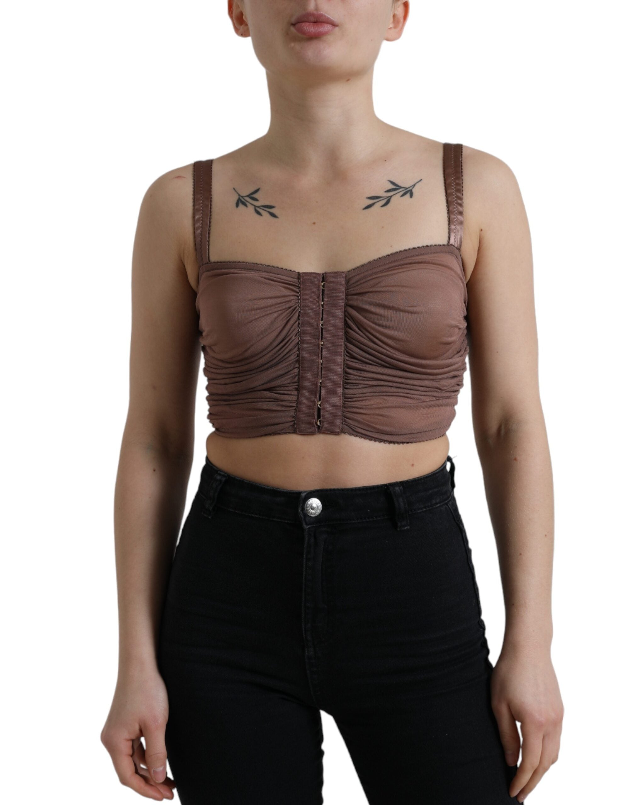 Elegant cropped top made of silk blend