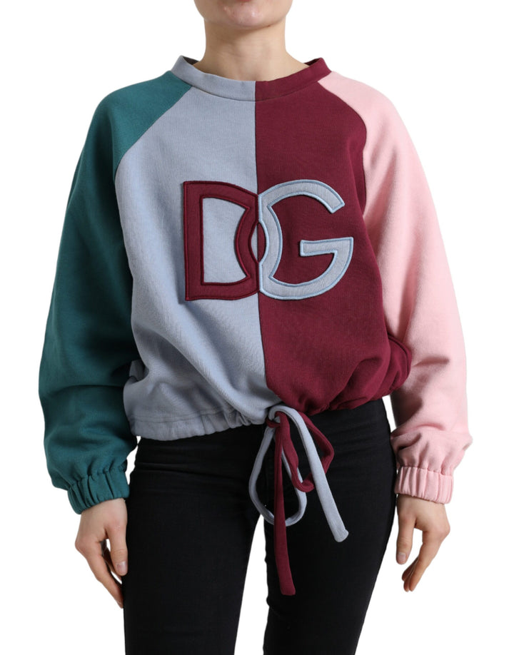 Multicolor Baumwolle Rundhals Pullover