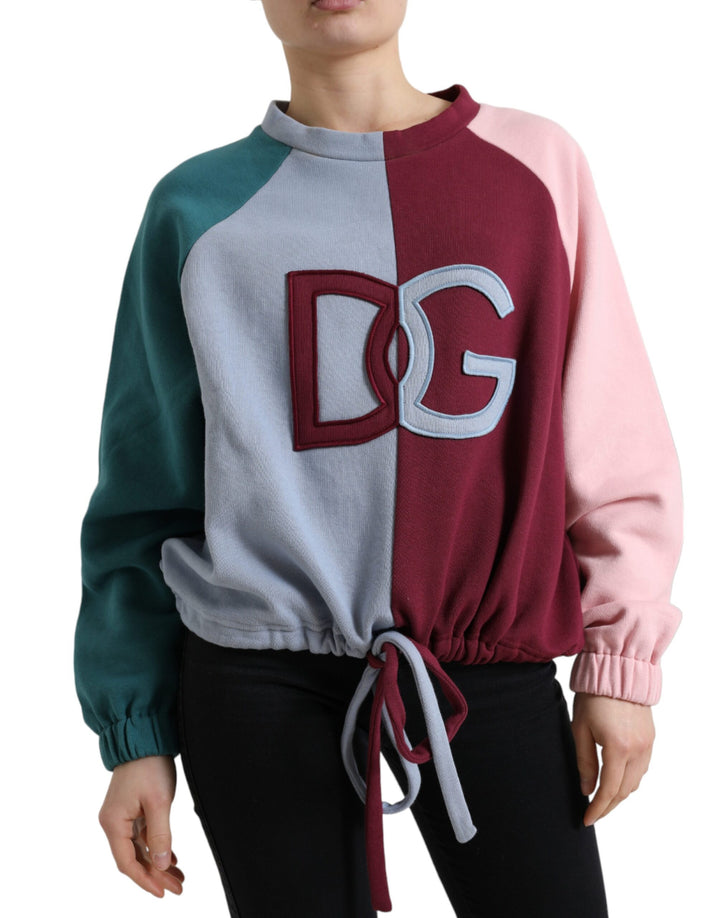Multicolor Baumwolle Rundhals Pullover