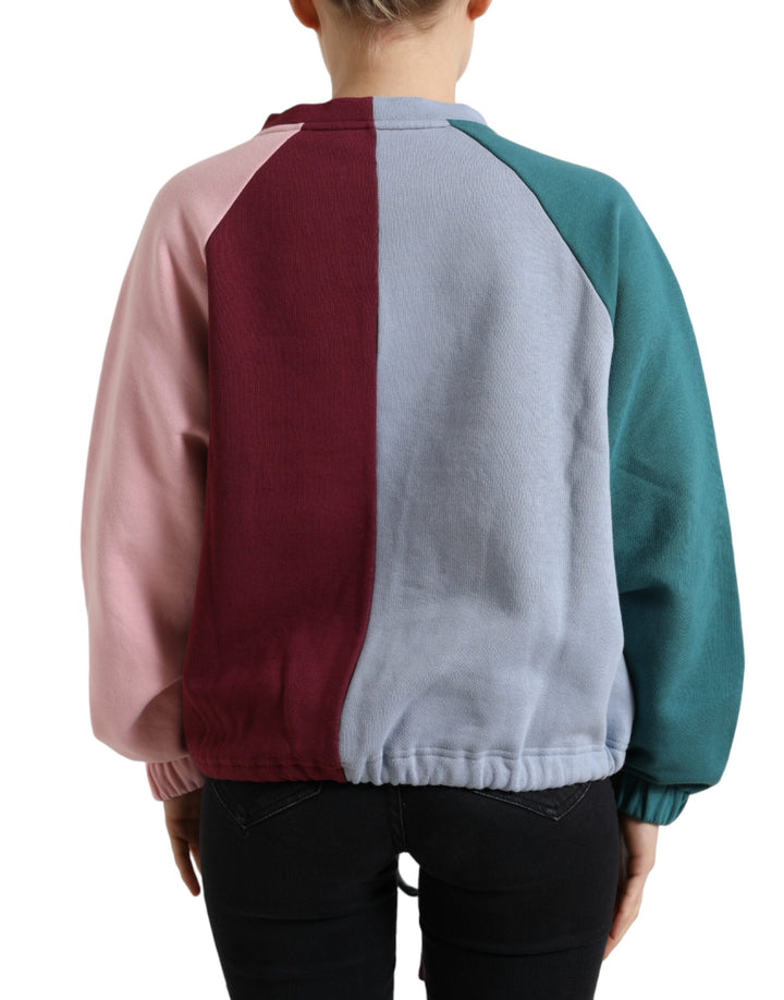 Multicolor Baumwolle Rundhals Pullover