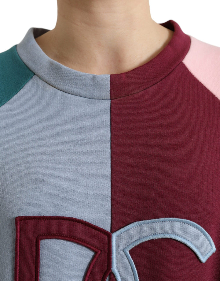 Multicolor Baumwolle Rundhals Pullover