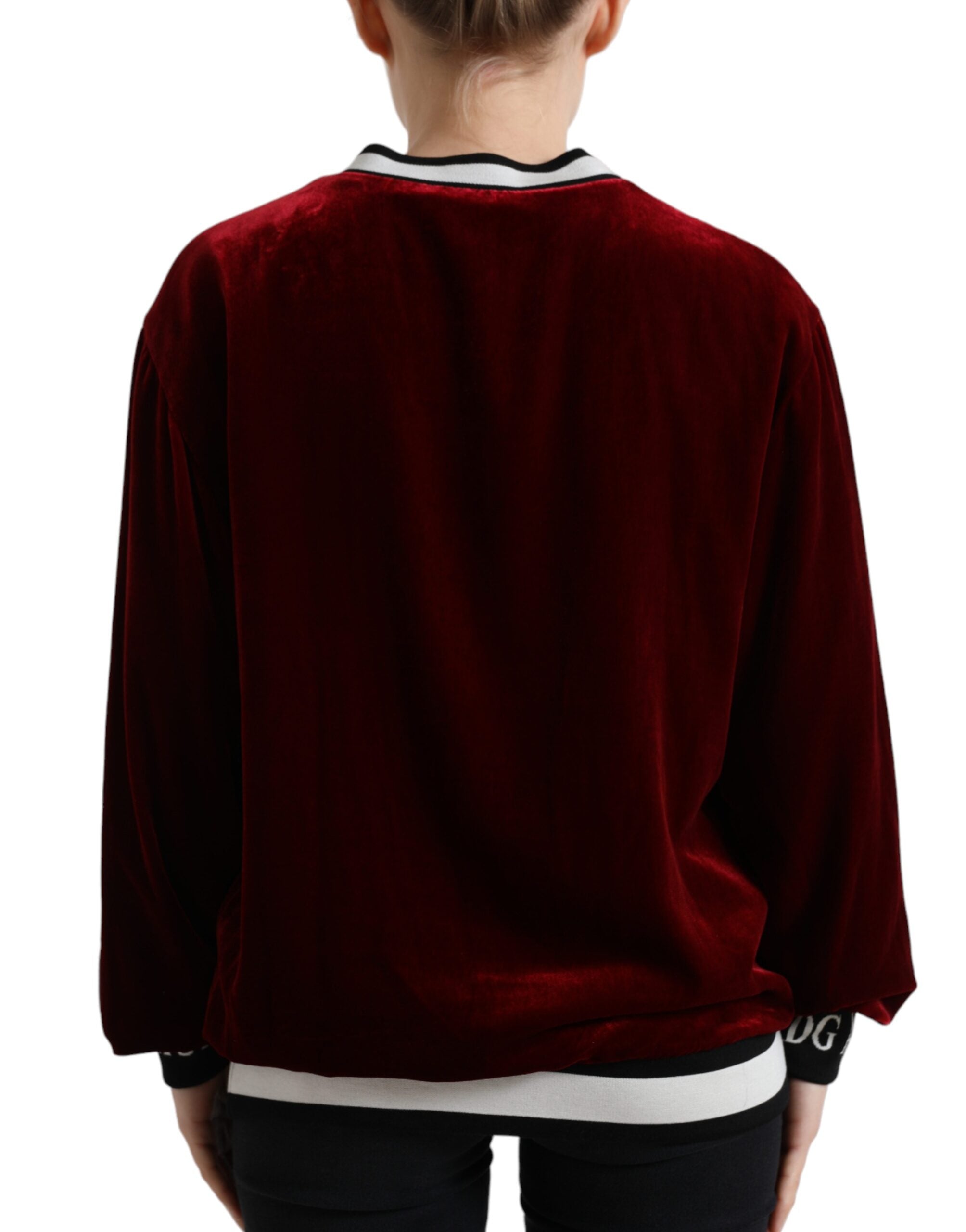Elegant burgundy silk blend sweater