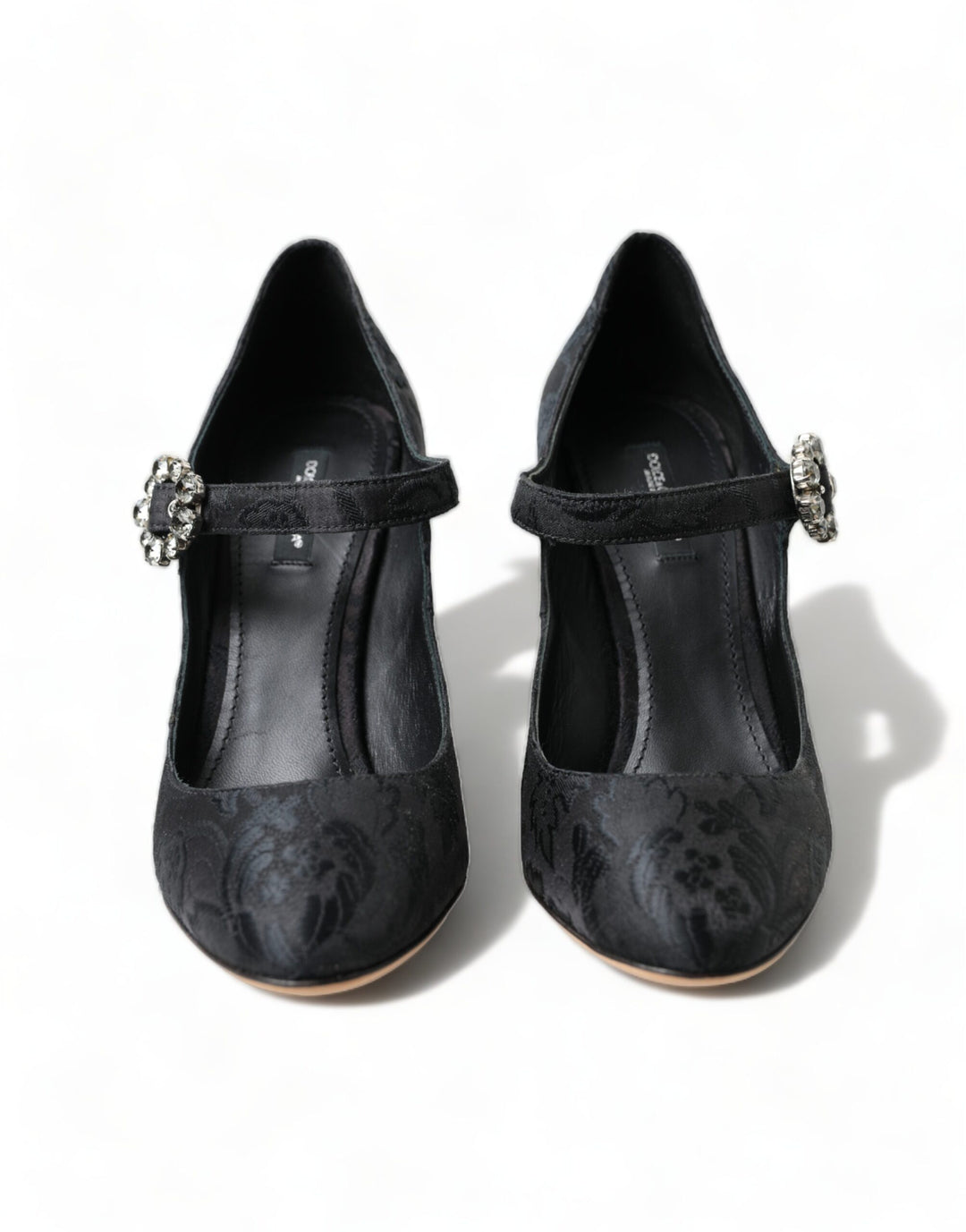 Chic black brocade Mary Janes pumps
