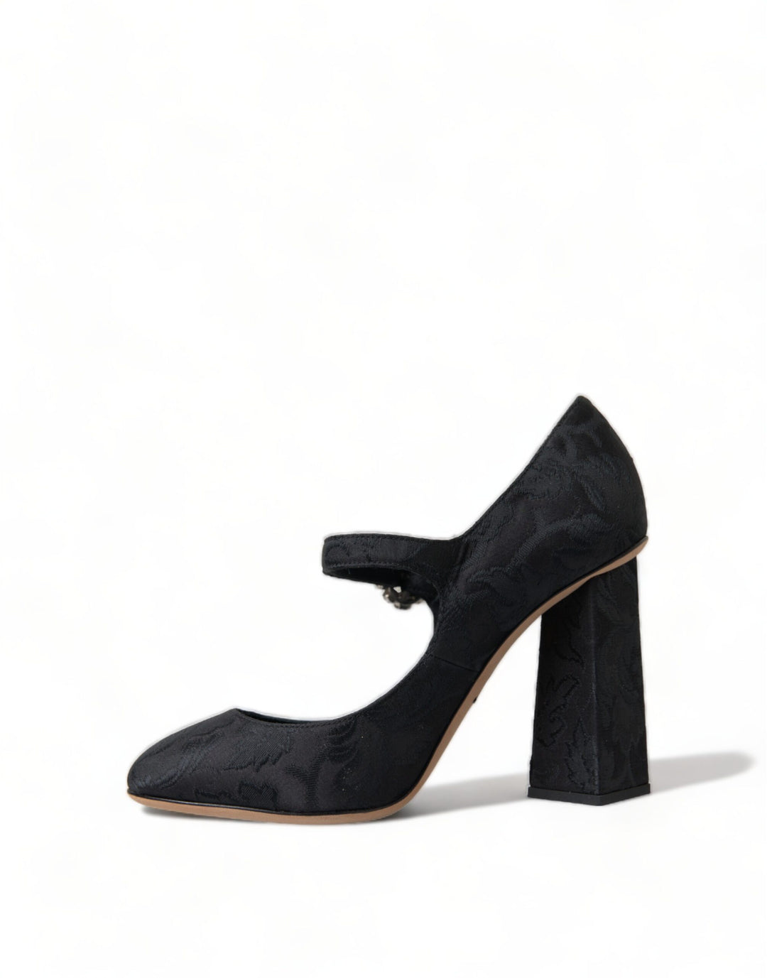 Chic black brocade Mary Janes pumps