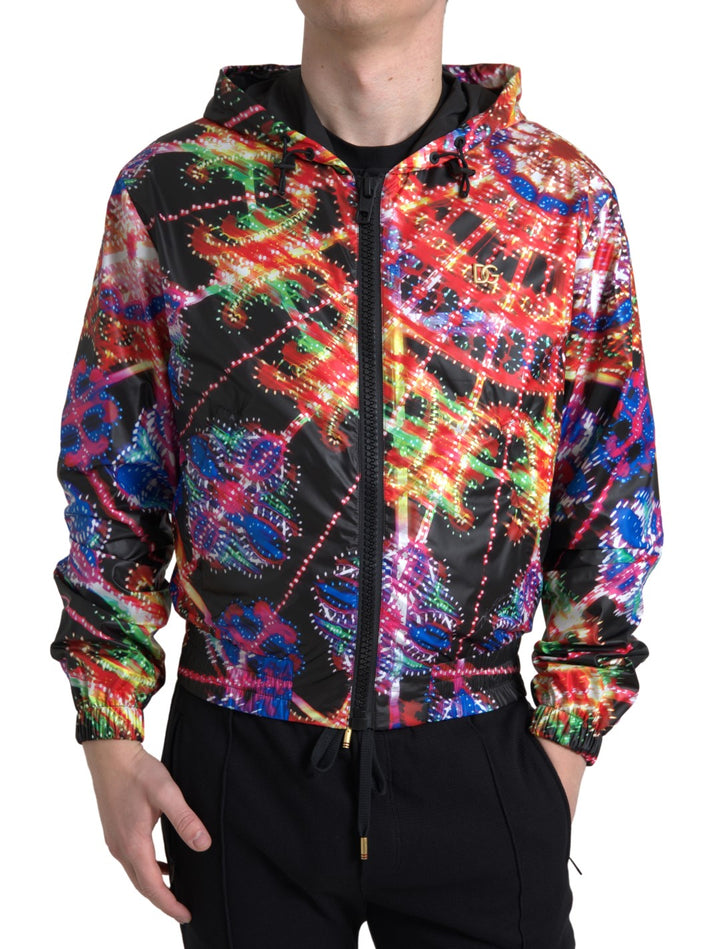 Multicolor hoodie with zipper