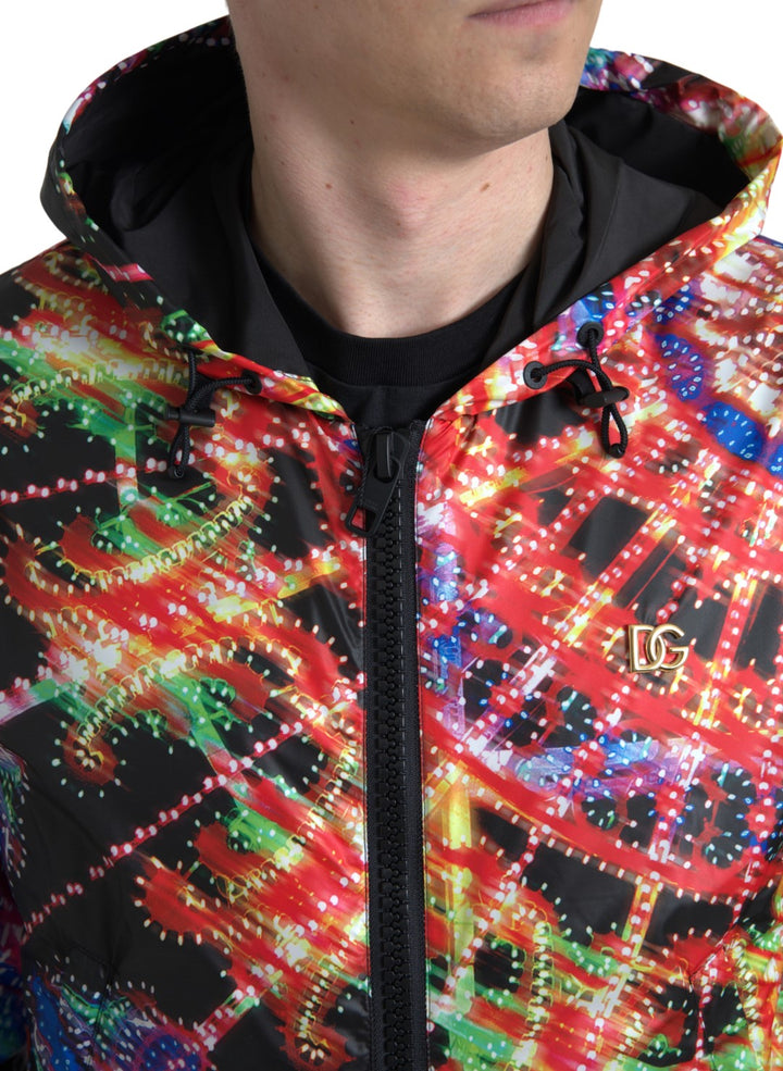 Multicolor hoodie with zipper