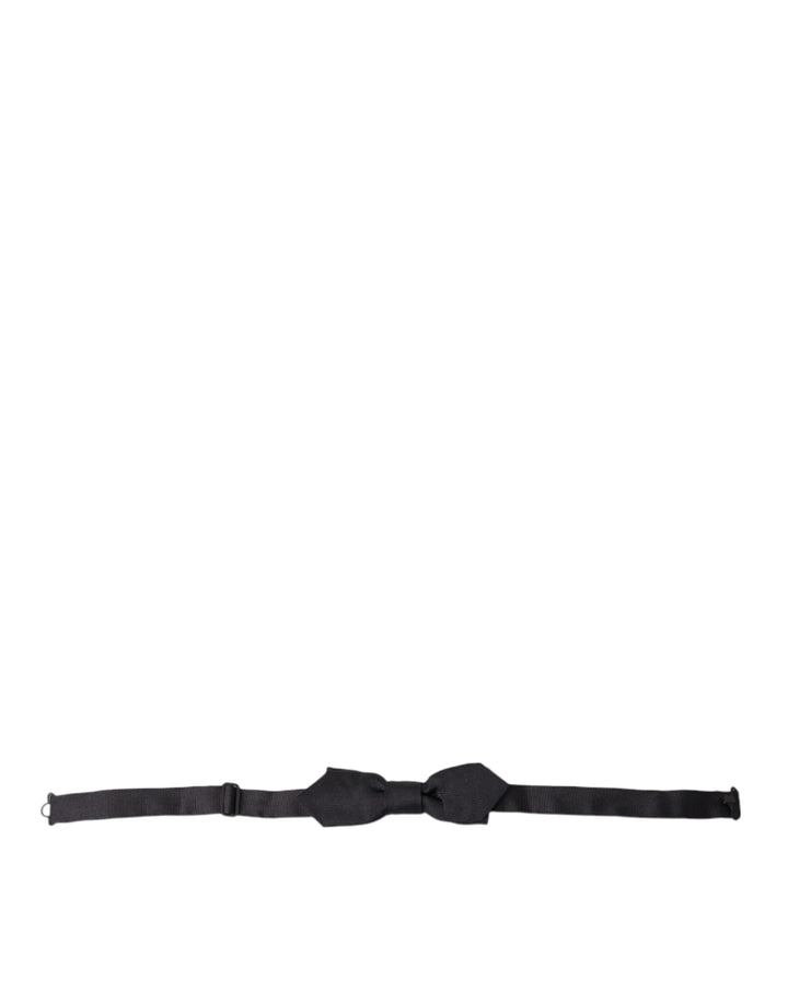 Elegant black silk bow tie for sophisticated style