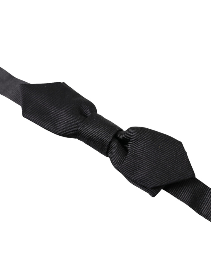 Elegant black silk bow tie for sophisticated style