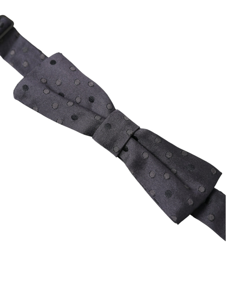 Elegant silk bow tie with polka dot