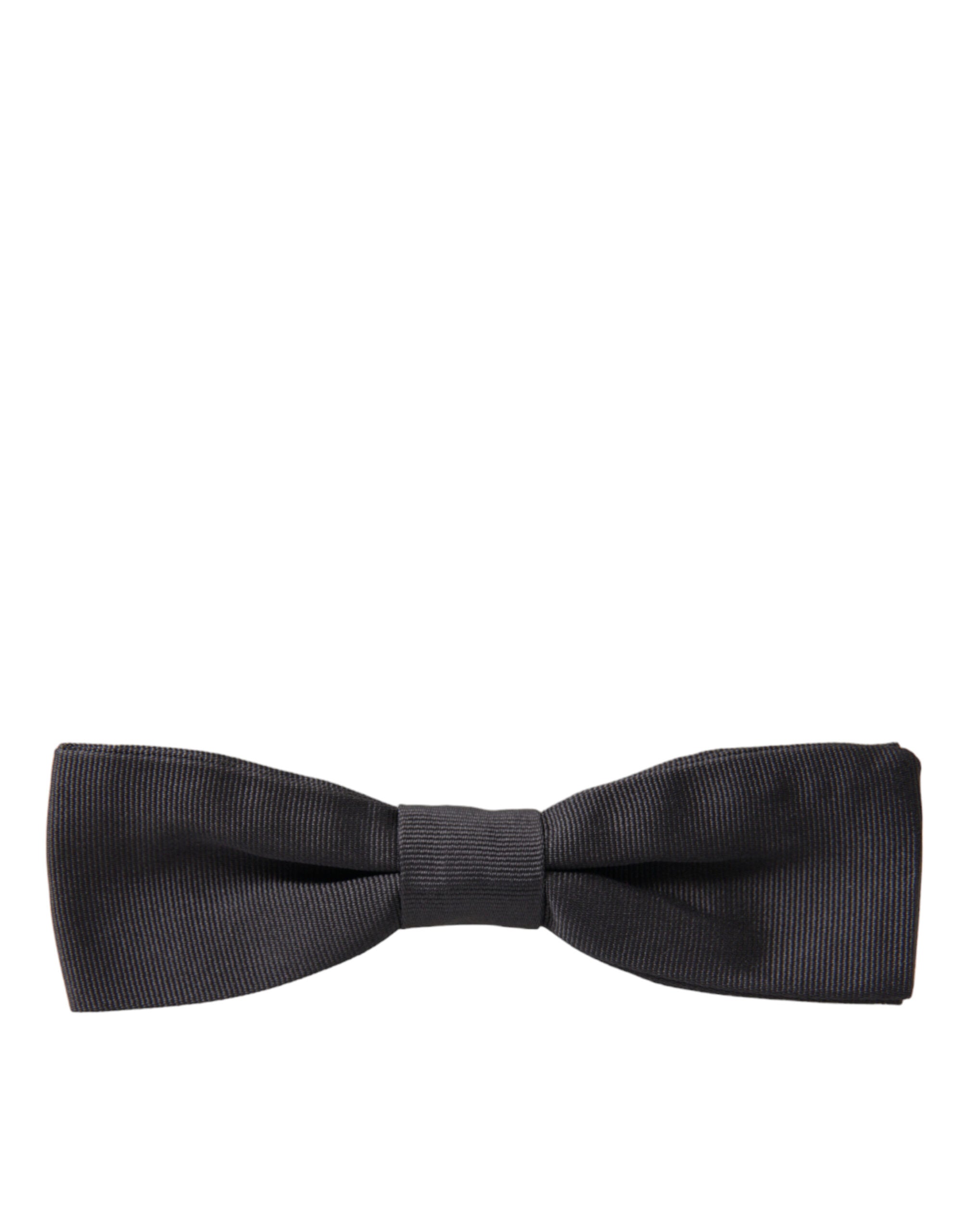 Elegant dark grey silk bow tie