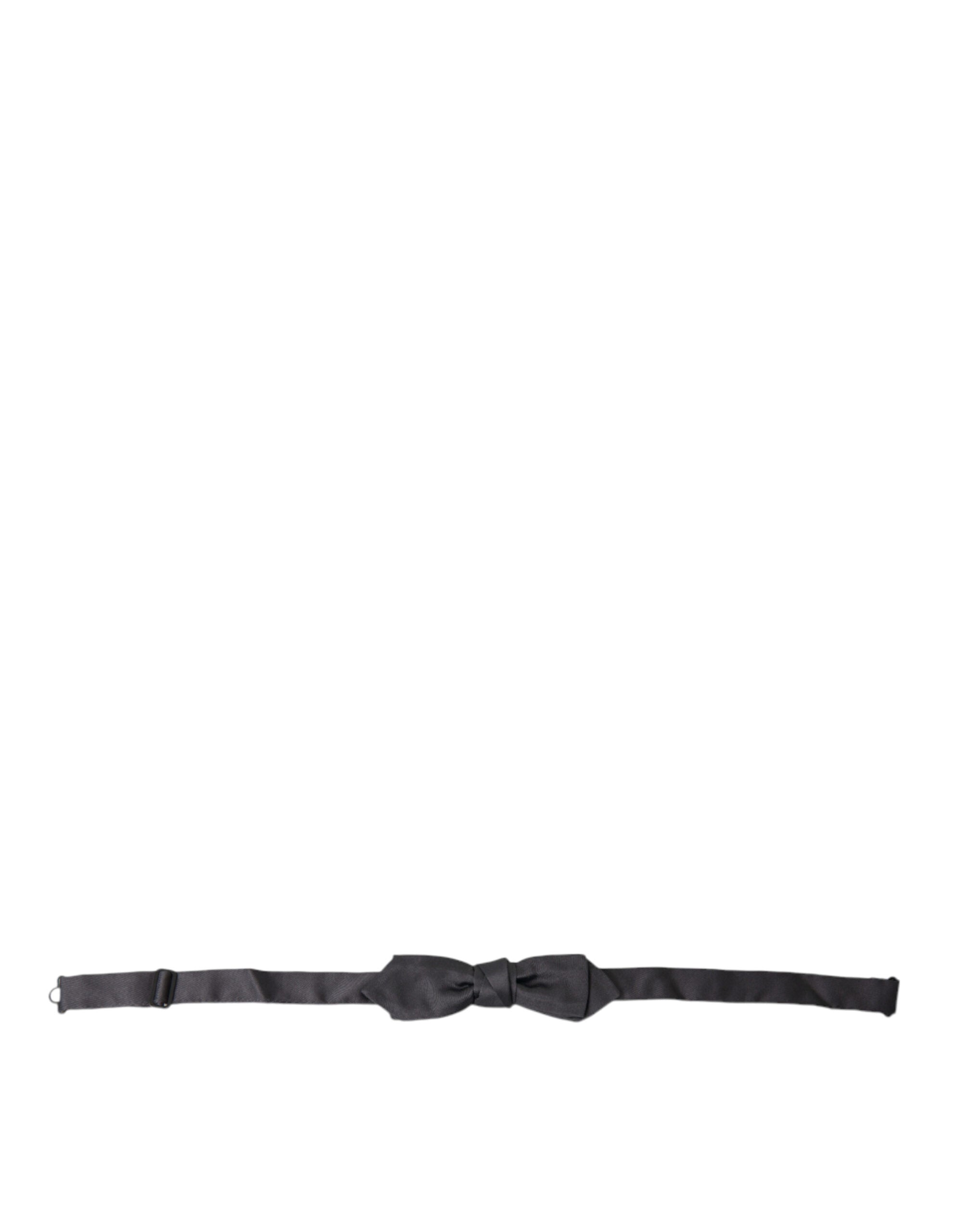 Elegant silk bow tie in anthracite