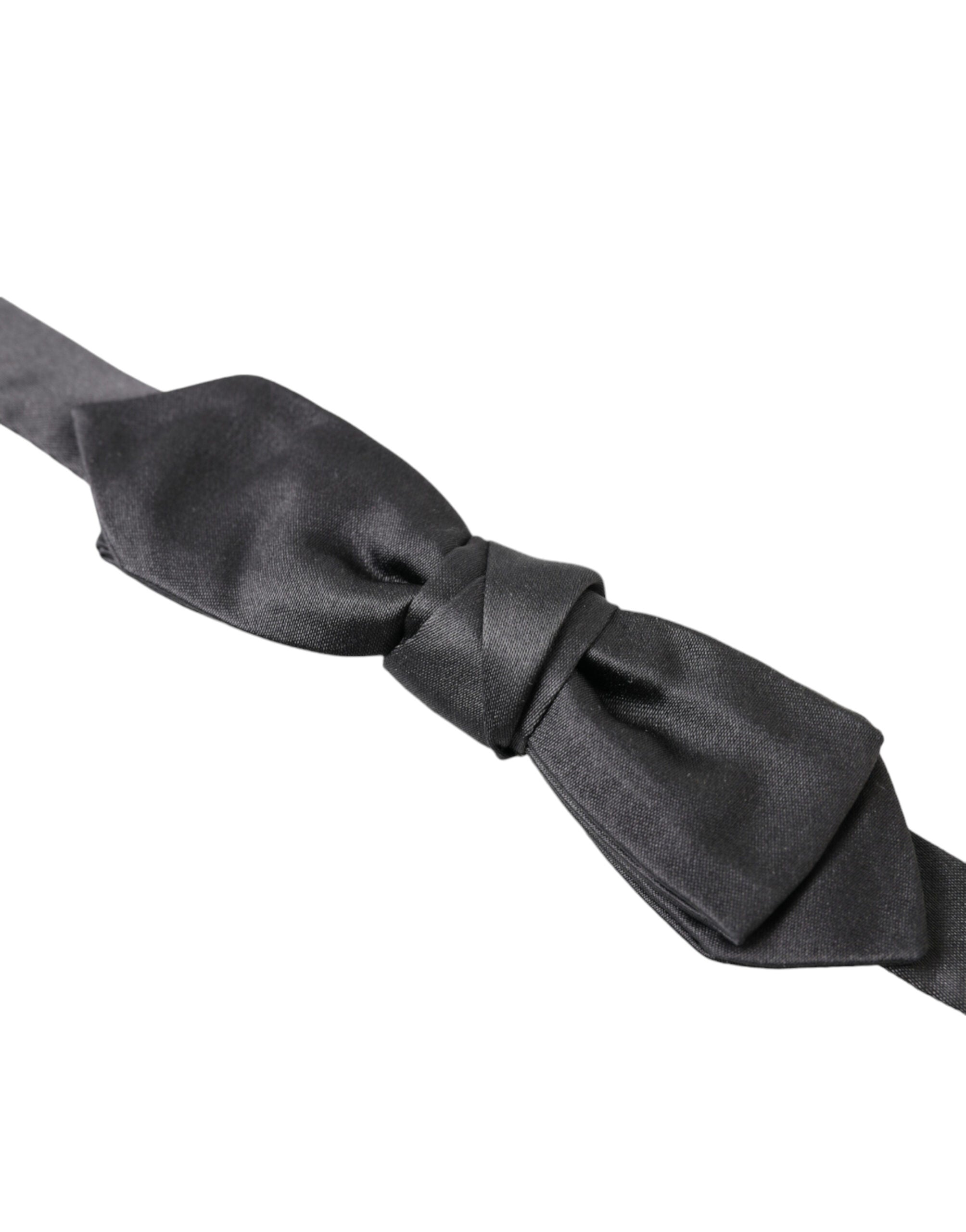 Elegant silk bow tie in anthracite