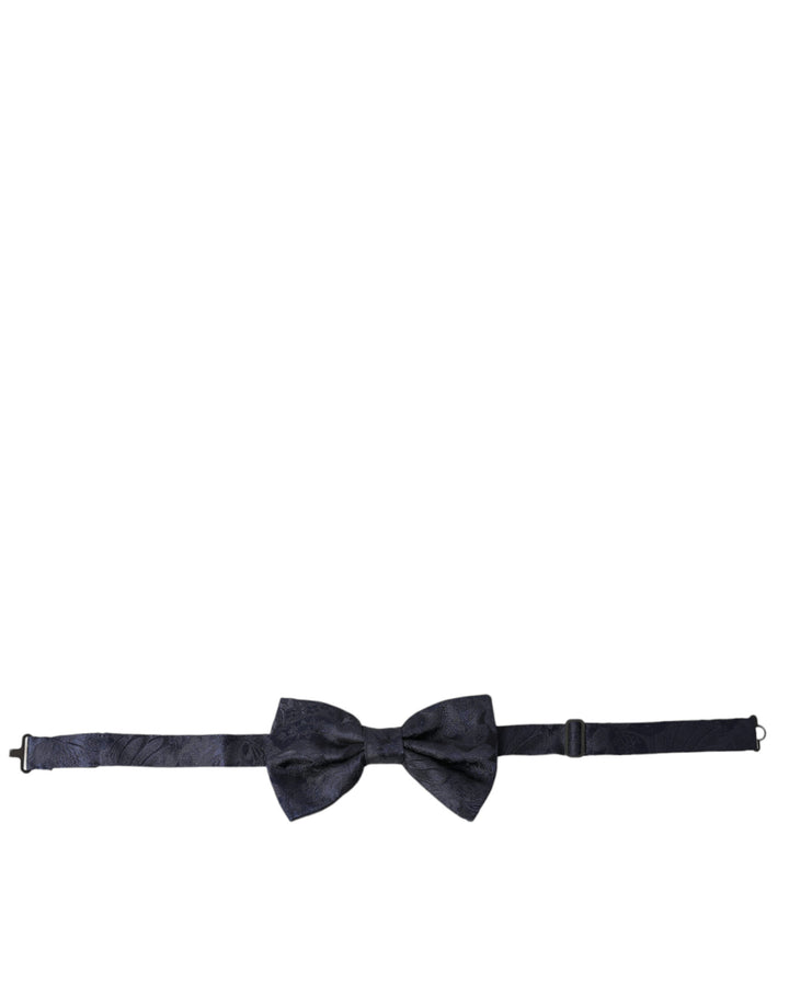 Elegant silk bow tie blue