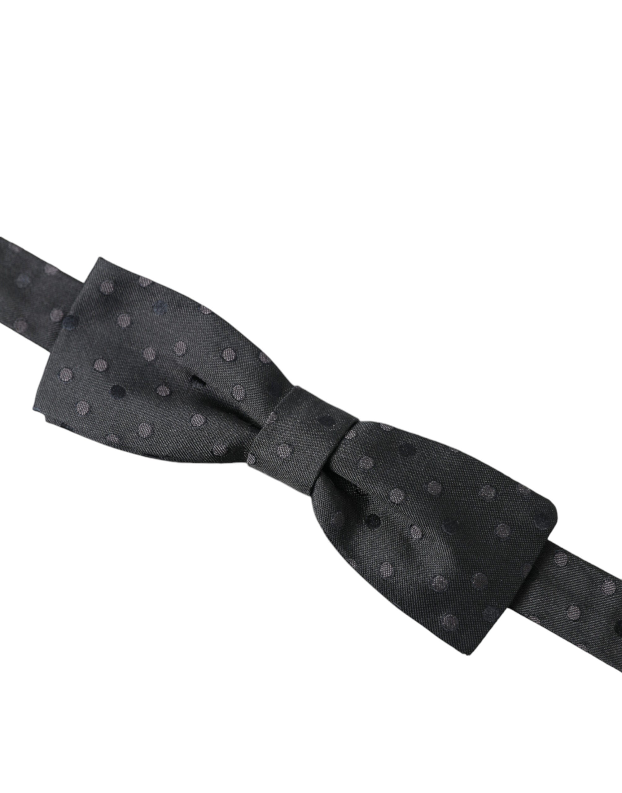 Opulent silk bow tie with polka dot for men