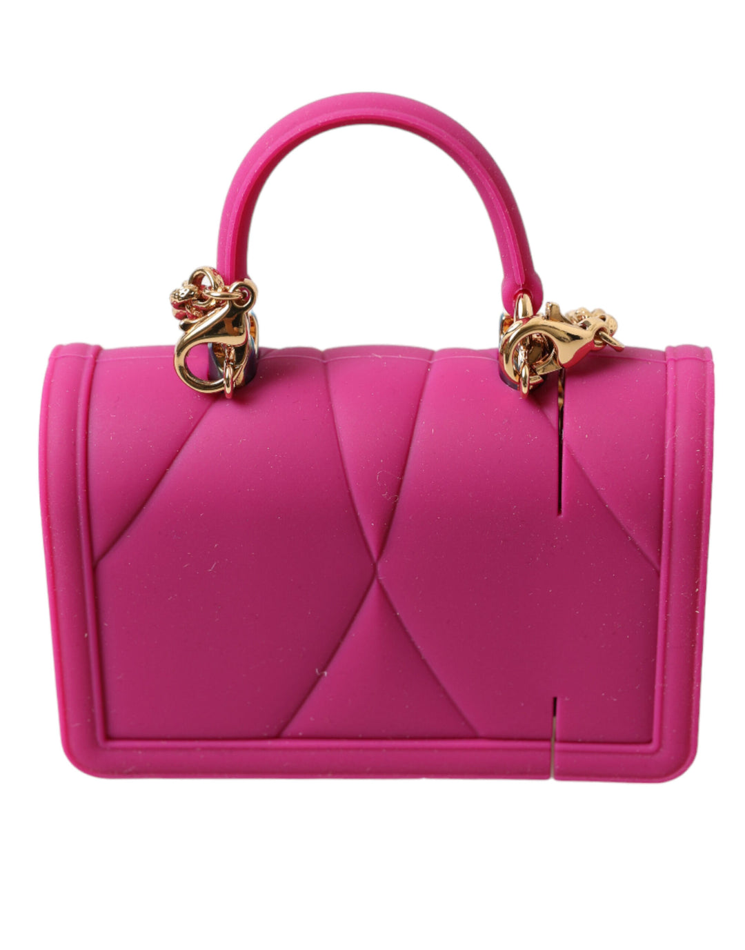 Chic quilted silicone Airpods case - Pink &amp; Gold