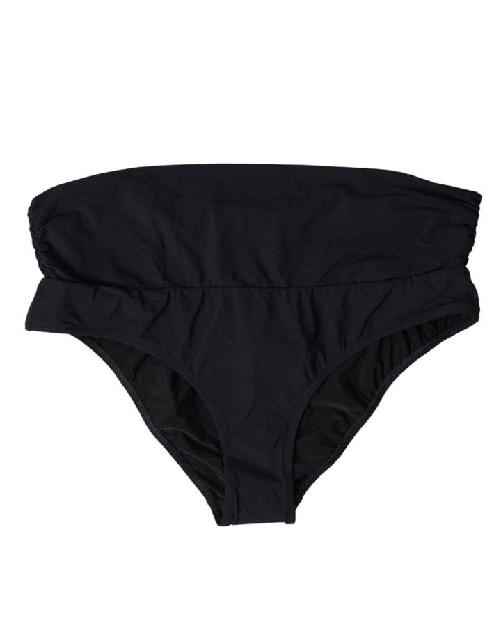 Schwarzer Nylon-Stretch-Badeanzug Slip Bottom Bikini