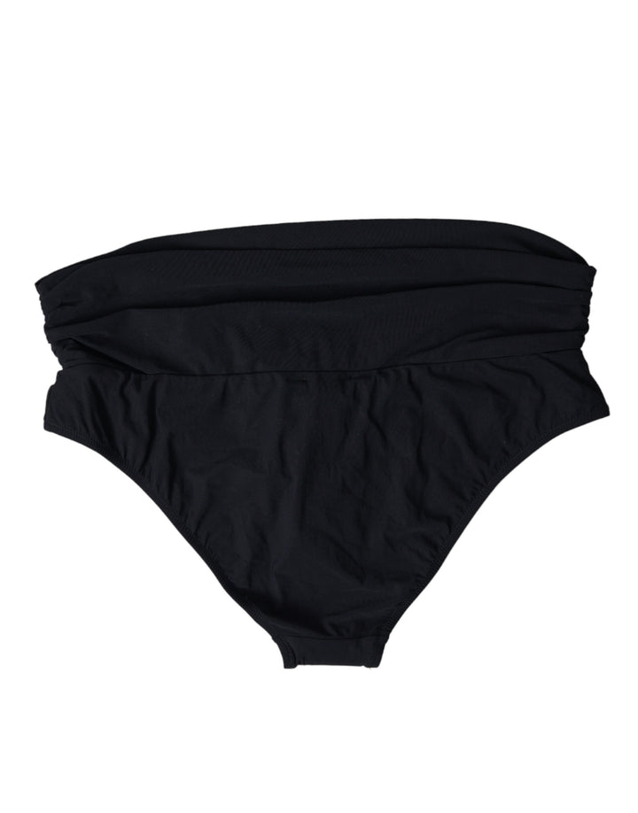 Schwarzer Nylon-Stretch-Badeanzug Slip Bottom Bikini