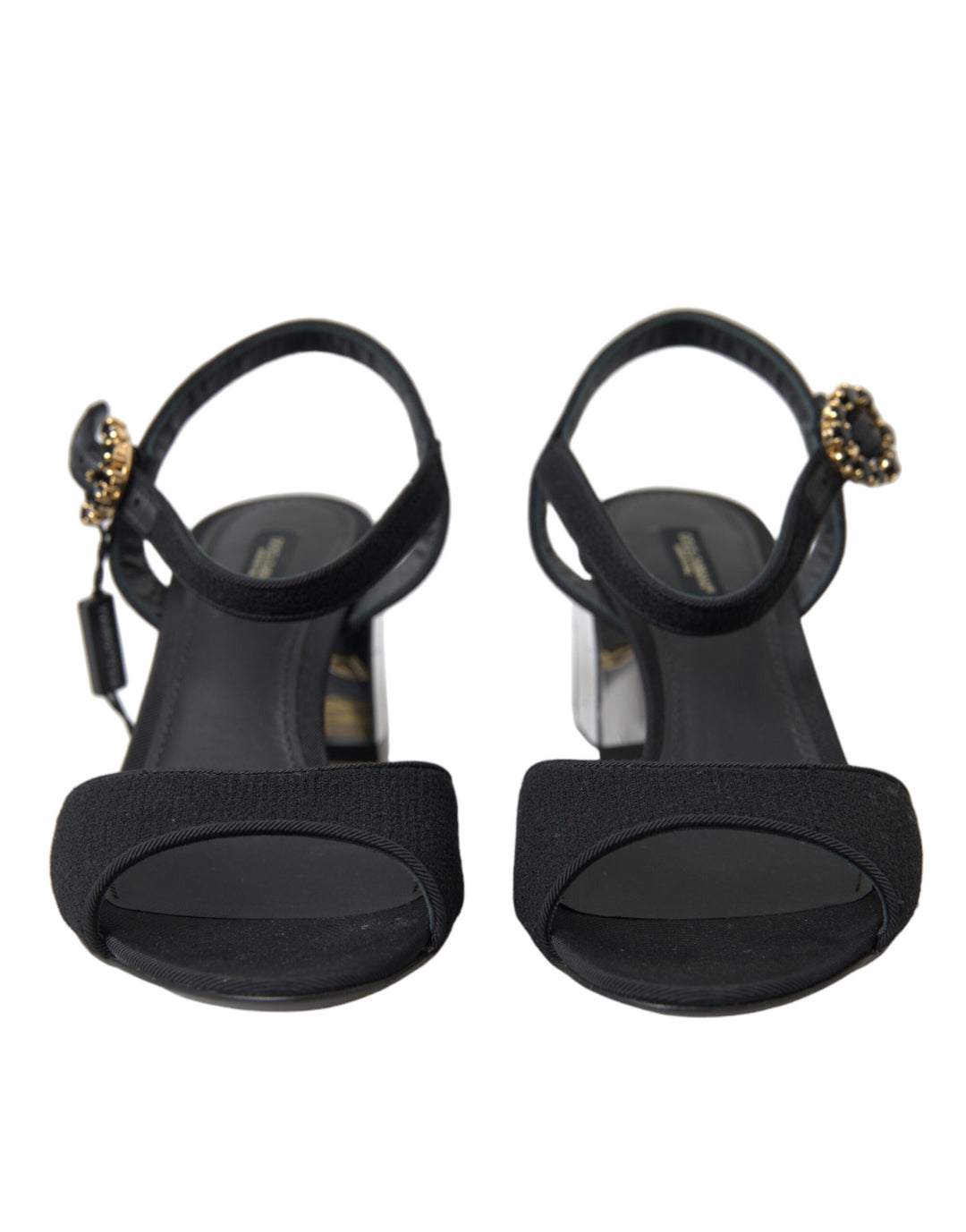 Elegant strappy sandals with mirrored heels