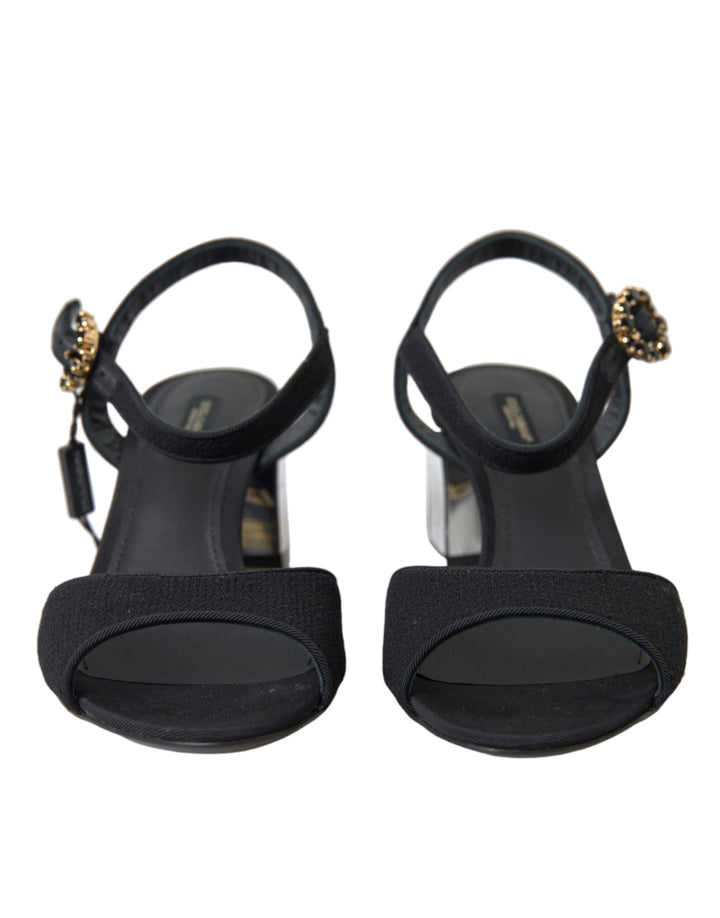 Elegant strappy sandals with mirrored heels