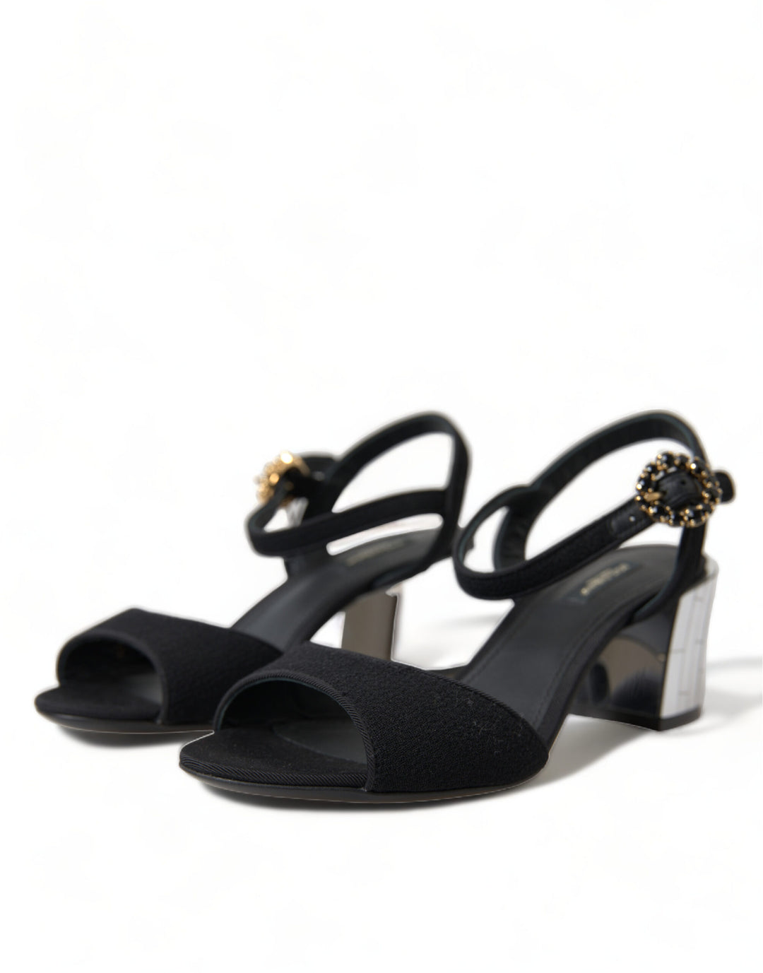 Elegant strappy sandals with mirrored heels